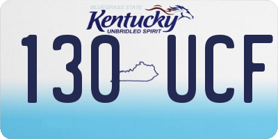 KY license plate 130UCF