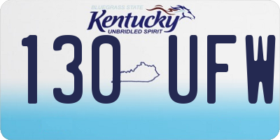 KY license plate 130UFW