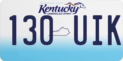 KY license plate 130UIK