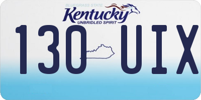 KY license plate 130UIX