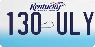 KY license plate 130ULY