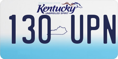 KY license plate 130UPN