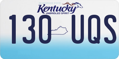 KY license plate 130UQS
