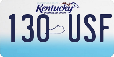 KY license plate 130USF