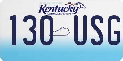 KY license plate 130USG