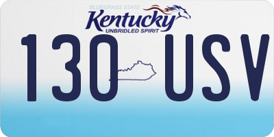 KY license plate 130USV