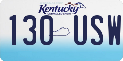 KY license plate 130USW