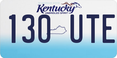 KY license plate 130UTE