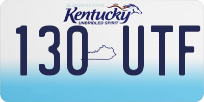KY license plate 130UTF