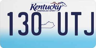 KY license plate 130UTJ