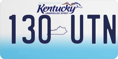 KY license plate 130UTN