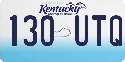 KY license plate 130UTQ