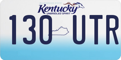 KY license plate 130UTR