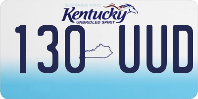 KY license plate 130UUD