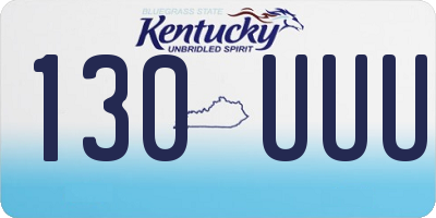 KY license plate 130UUU