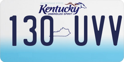 KY license plate 130UVV