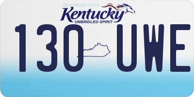 KY license plate 130UWE