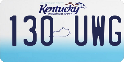 KY license plate 130UWG