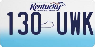 KY license plate 130UWK