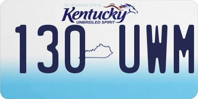 KY license plate 130UWM