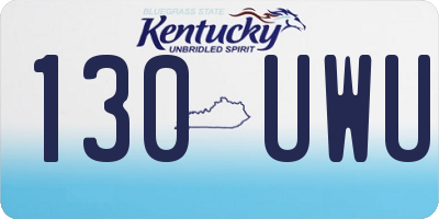 KY license plate 130UWU