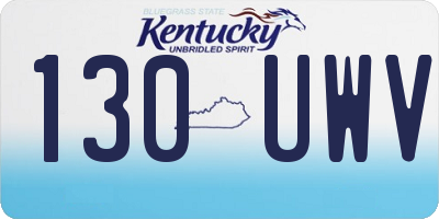 KY license plate 130UWV