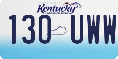 KY license plate 130UWW