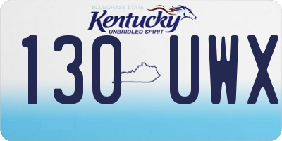 KY license plate 130UWX