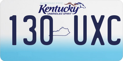 KY license plate 130UXC