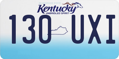 KY license plate 130UXI