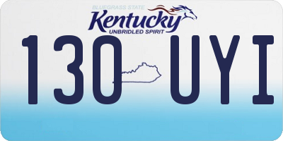 KY license plate 130UYI
