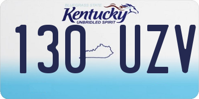 KY license plate 130UZV
