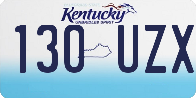 KY license plate 130UZX