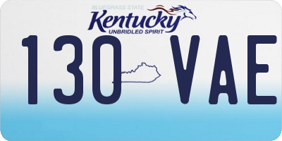 KY license plate 130VAE
