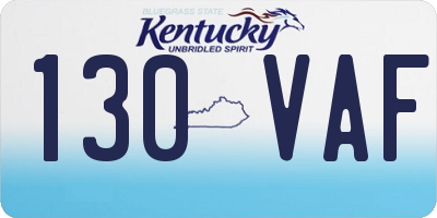 KY license plate 130VAF