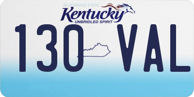 KY license plate 130VAL