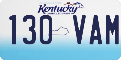 KY license plate 130VAM