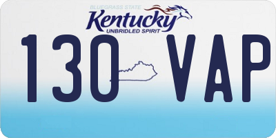 KY license plate 130VAP