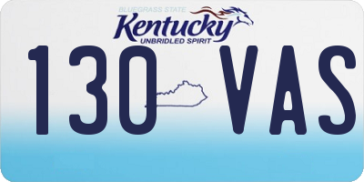 KY license plate 130VAS