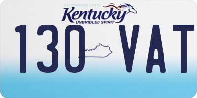 KY license plate 130VAT
