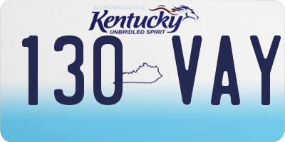 KY license plate 130VAY