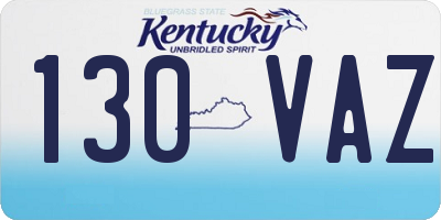 KY license plate 130VAZ