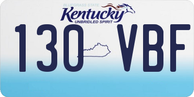 KY license plate 130VBF