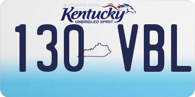 KY license plate 130VBL