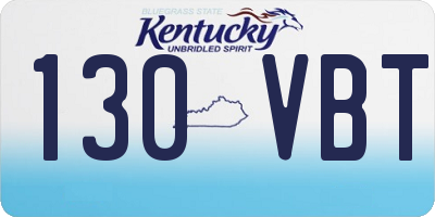 KY license plate 130VBT