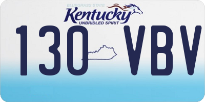 KY license plate 130VBV