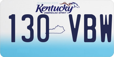 KY license plate 130VBW
