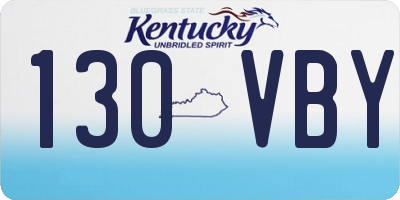 KY license plate 130VBY
