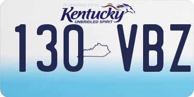 KY license plate 130VBZ
