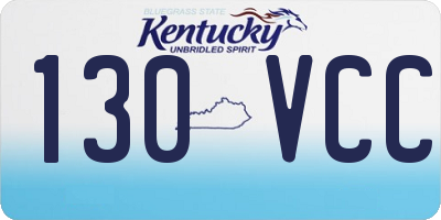 KY license plate 130VCC